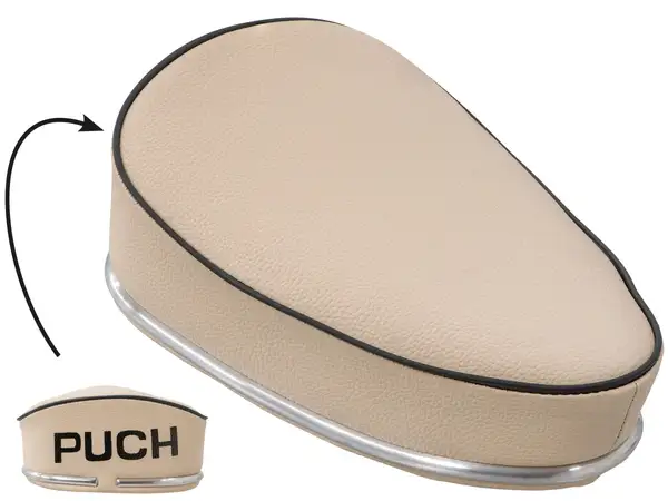 Sitzbank «PUCH» Schriftzug creme